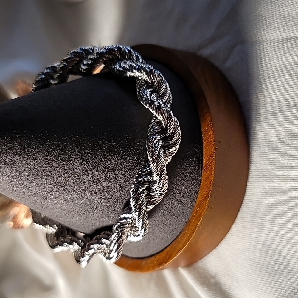Silver-Tone Twisted Rope Bracelet - Women Jewelry